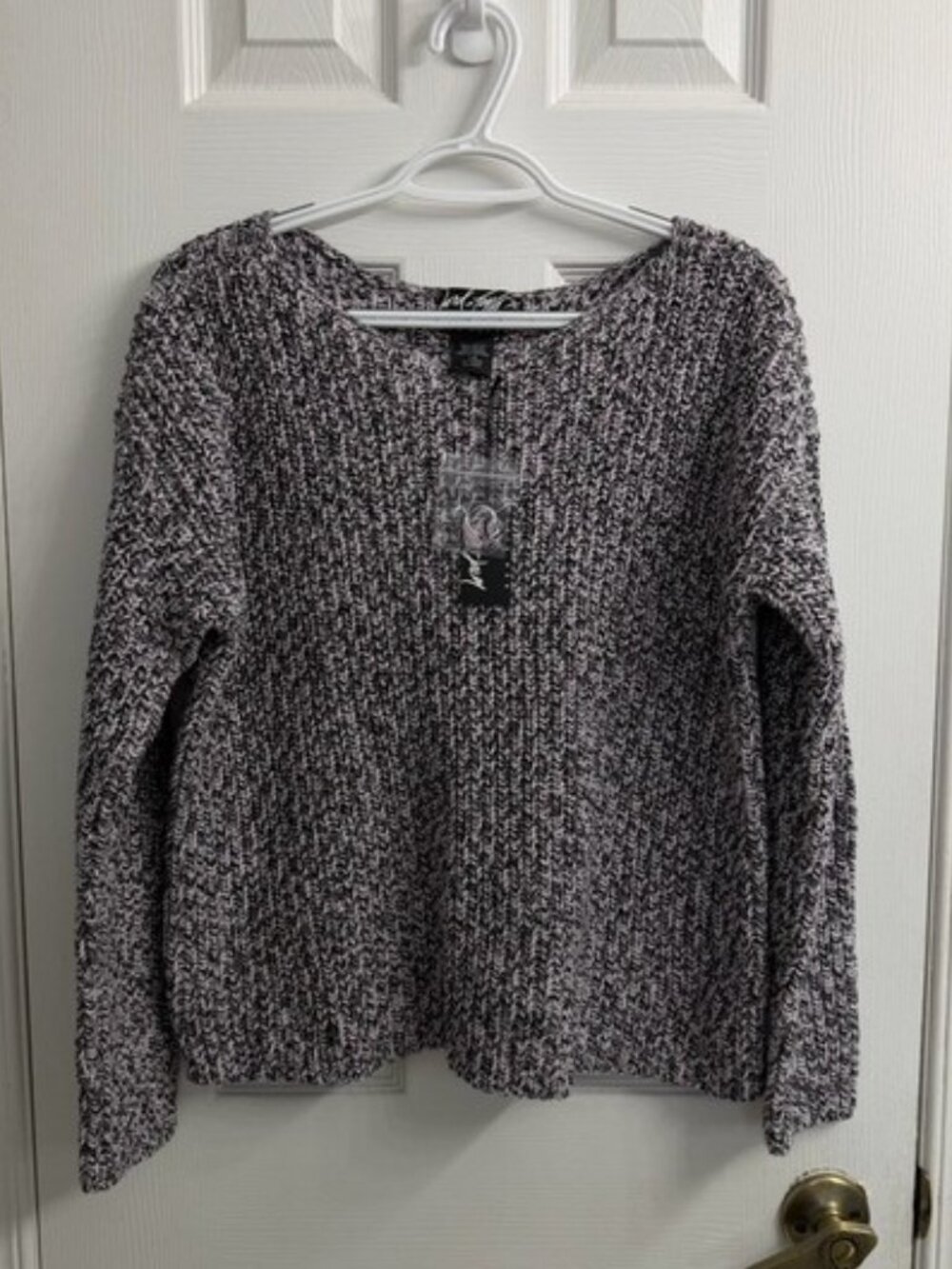 Lord & Taylor 424 Fifth Marled Pink Cotton Sweater Women's Large NWT Classic